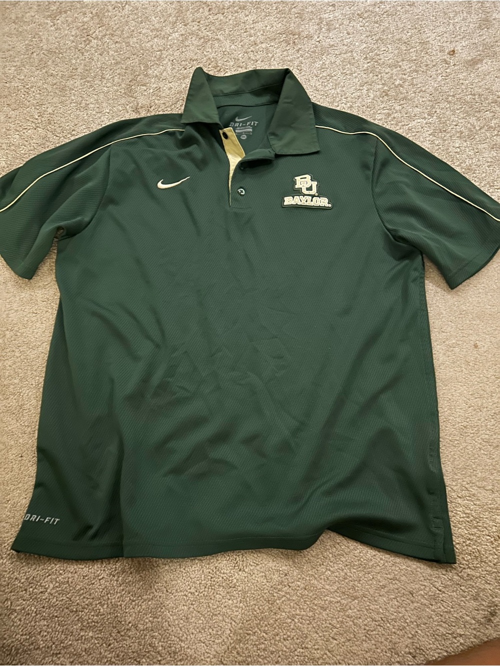 Nike Green Baylor Dri-FIT Polo with Logo
